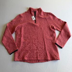 J. Crew Factory Quilted quarter-zip • size medium • NWT • BS847 • red